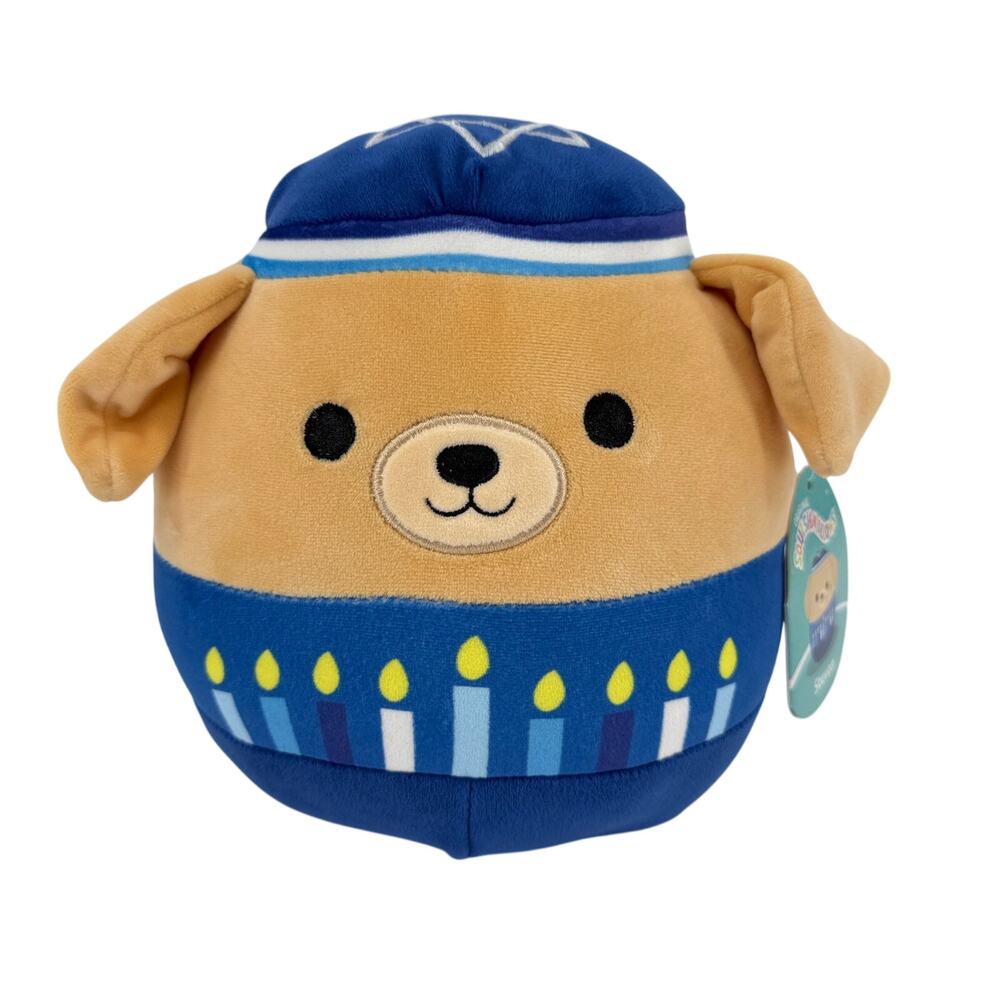 Squishmallows Stevon Golden Retriever Dog 8” Hanukkah Menorah Holiday Plush NWT